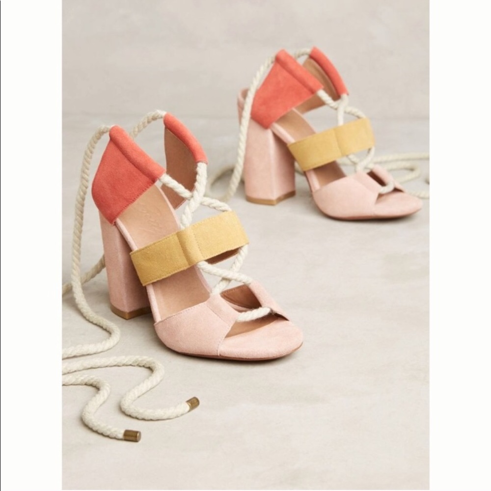 ✨💋ANTHROPOLOGIE LACE UP HEEL SANDALS💋✨
